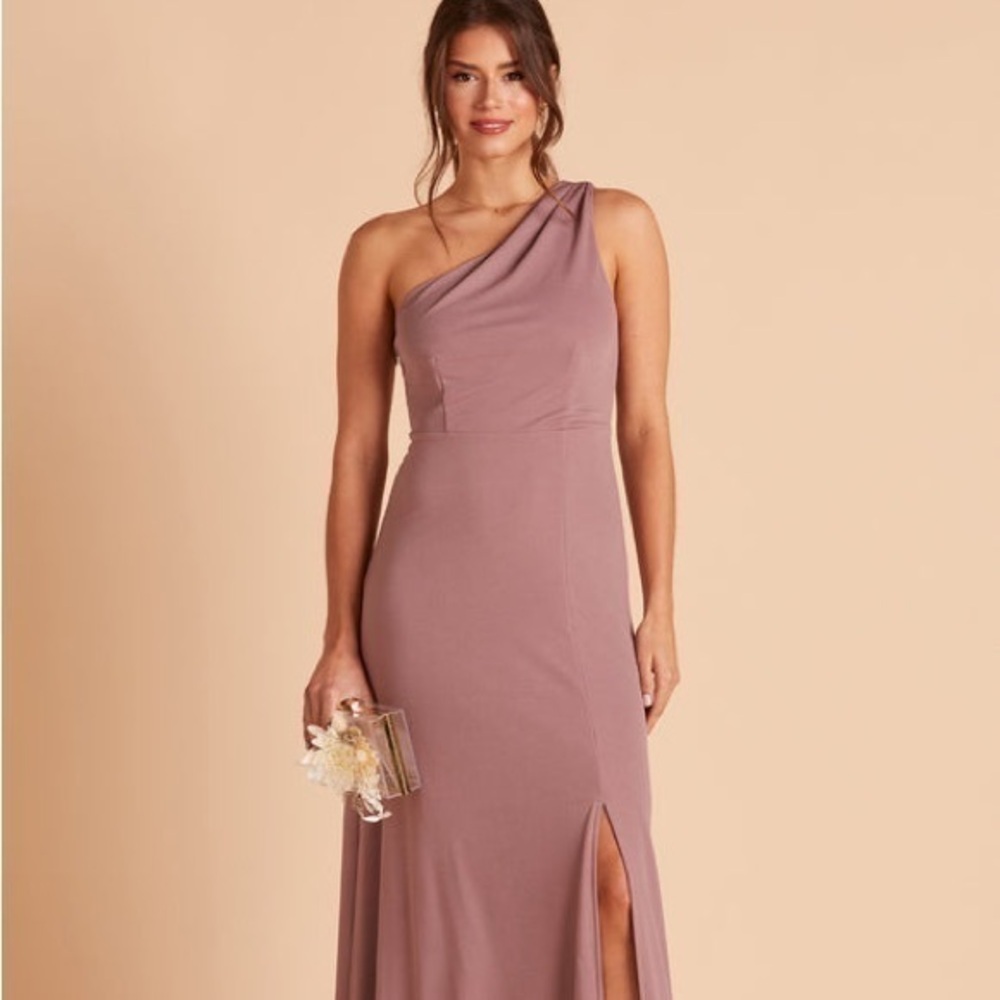 Birdy Grey Dark Mauve Crepe One Shoulder maxi dress size medium